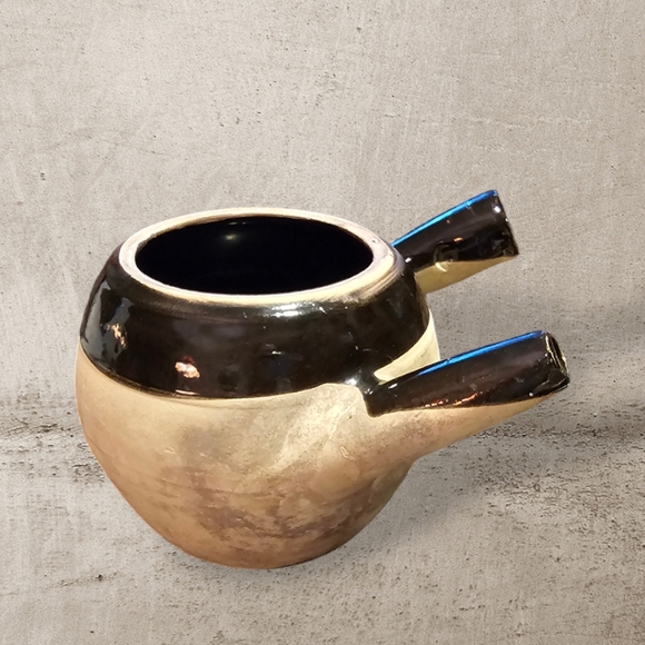 Vintage Chinese Stonewar Herb Tea Pot - Kyusu - Picture 6 of 8